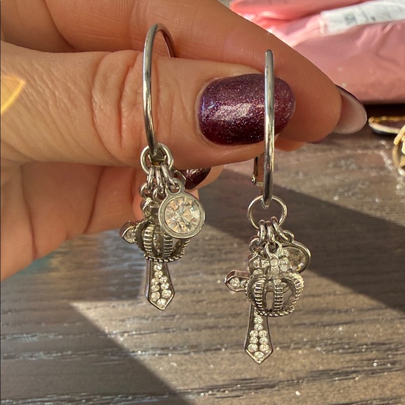 Park Lane Jewelry - Park Lane Silver Crown Charm Earrings
